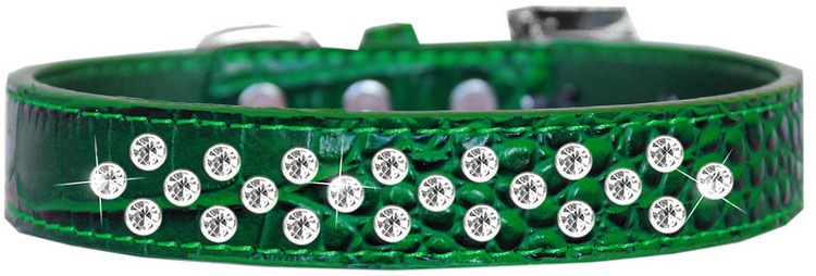 Sprinkles Clear Jewel Croc Dog Collar Emerald Green Size 14